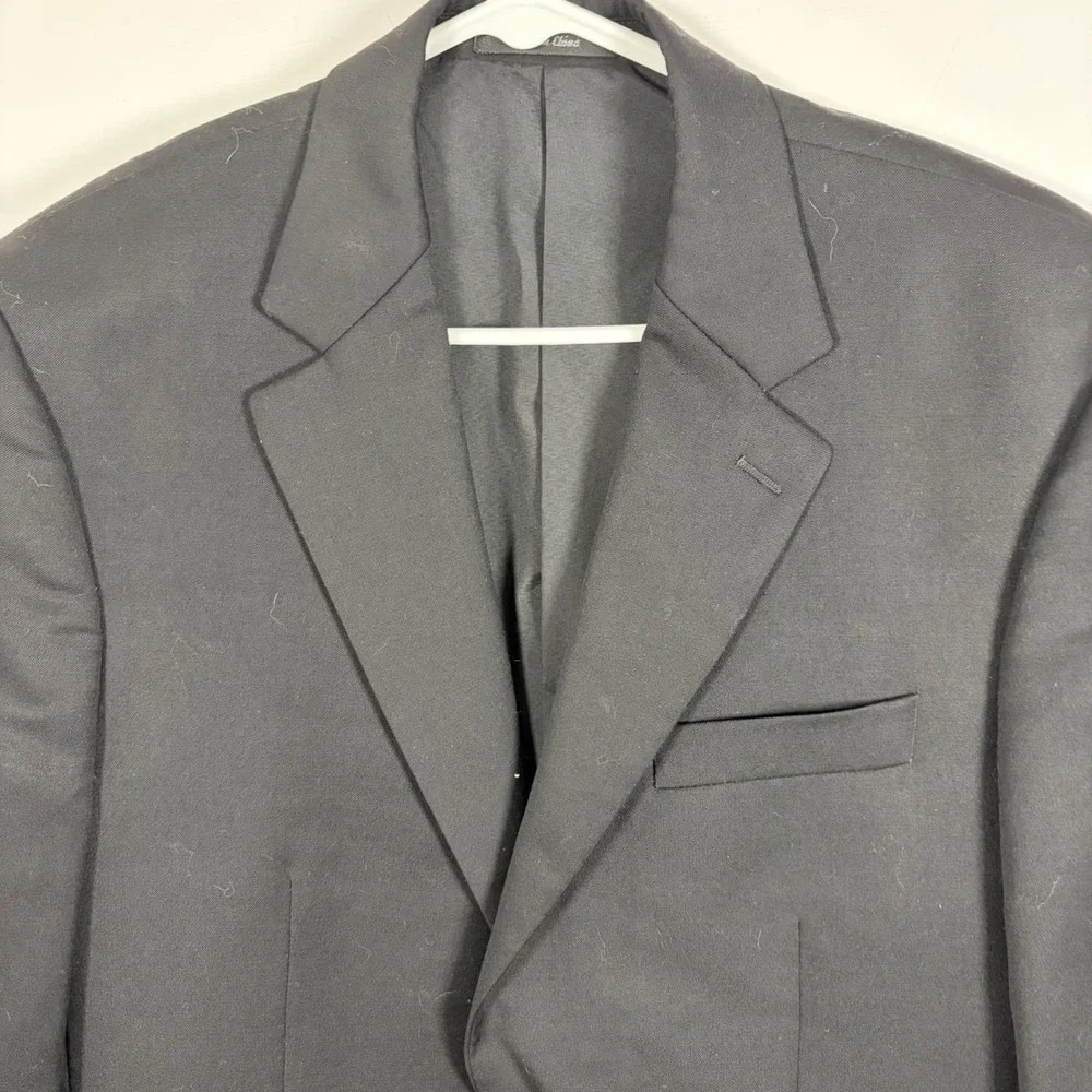 Ralph Lauren Blazer‎ Sport Coat Jacket Men 40L Black 100% Wool 2-Button Classic
